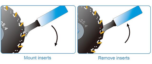 Saw-blade blade insertion method