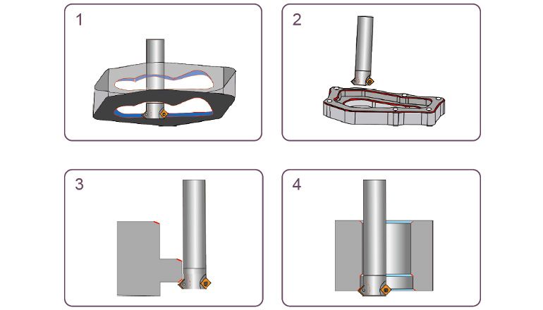 Machining with upper and lower chamfering cutters